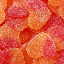 Coeur Pêche Rouge et Orange Haribo