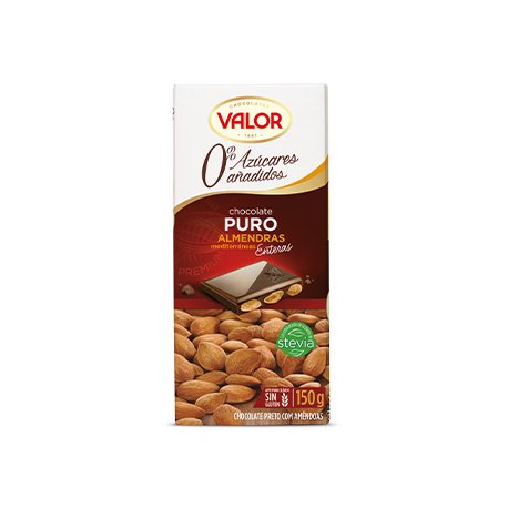 Valor Chocolate Puro con Almendra Sin Azúcar