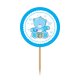 6 Toppers en Forme d'Ours Rose et Bleu